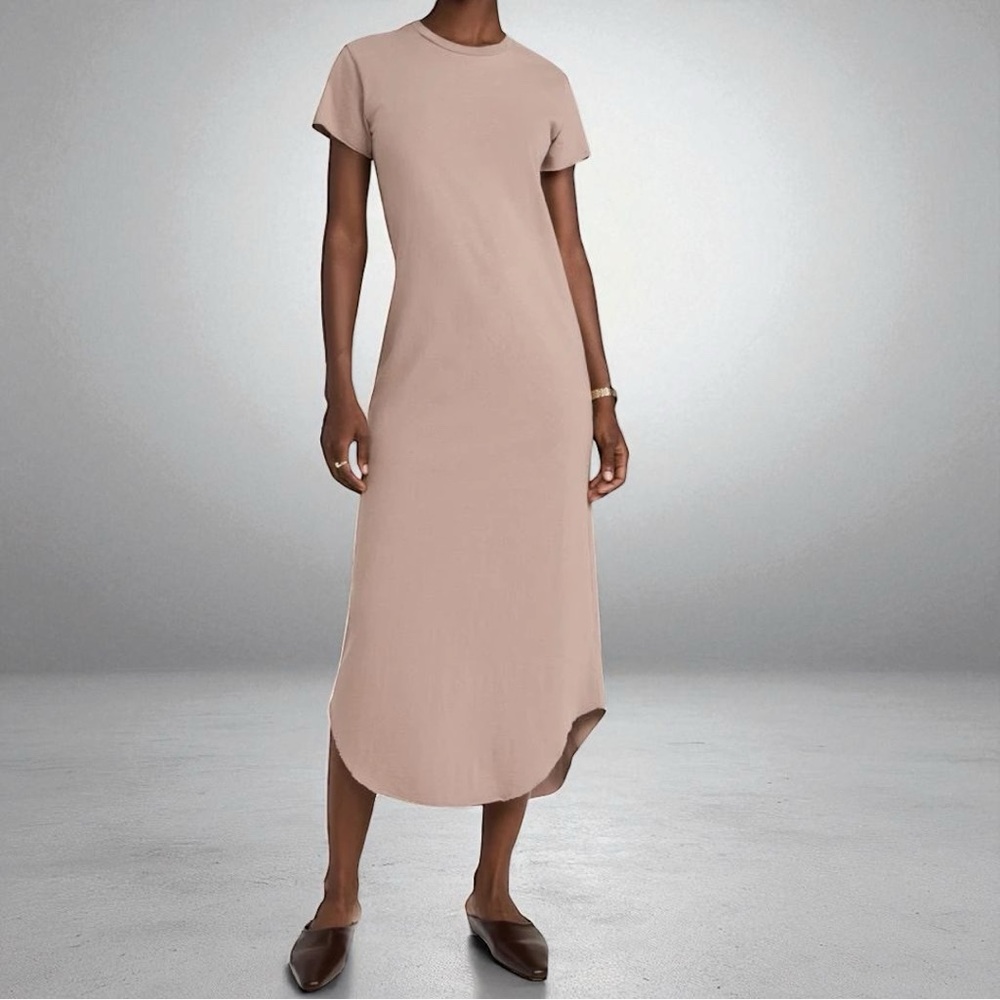 FRANK & EILEEN Harper Perfect Tee Maxi Dress in Cappuccino (S)